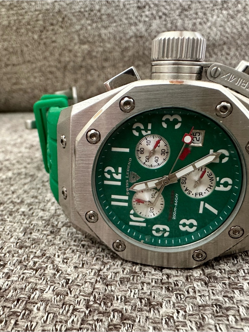 Swiss Legend Green and Silver Sport Chronograph Watch - Picture 3 of 6